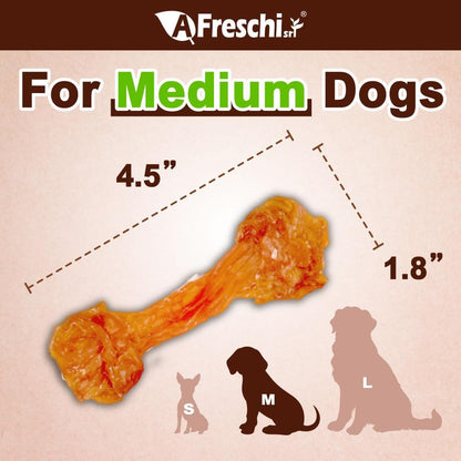Afreschi Natural Turkey Tendon Bone (M) Pack of 2, Dog Treats for Signature Series, All Natural