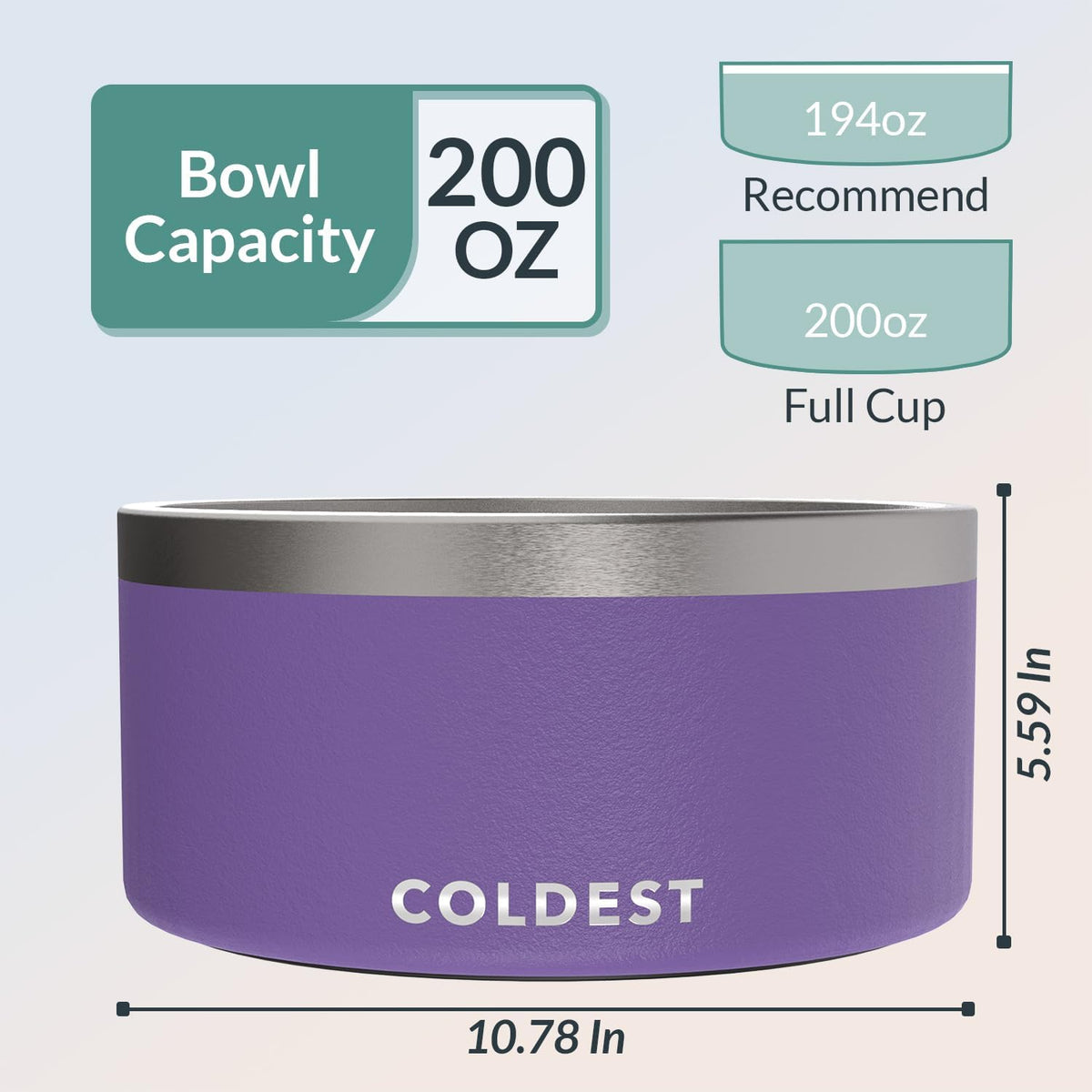 Coldest Dog Bowl - Anti Rust Metal, Non Slip, 3 Layers Insulated Stainless Steel Dog Bowls - Spill