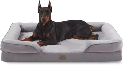 Bedfolks Orthopedic Dog Bed, Waterproof Dog Sofa Bed for Extra Large Dogs, Egg Foam Pet Couch Bed