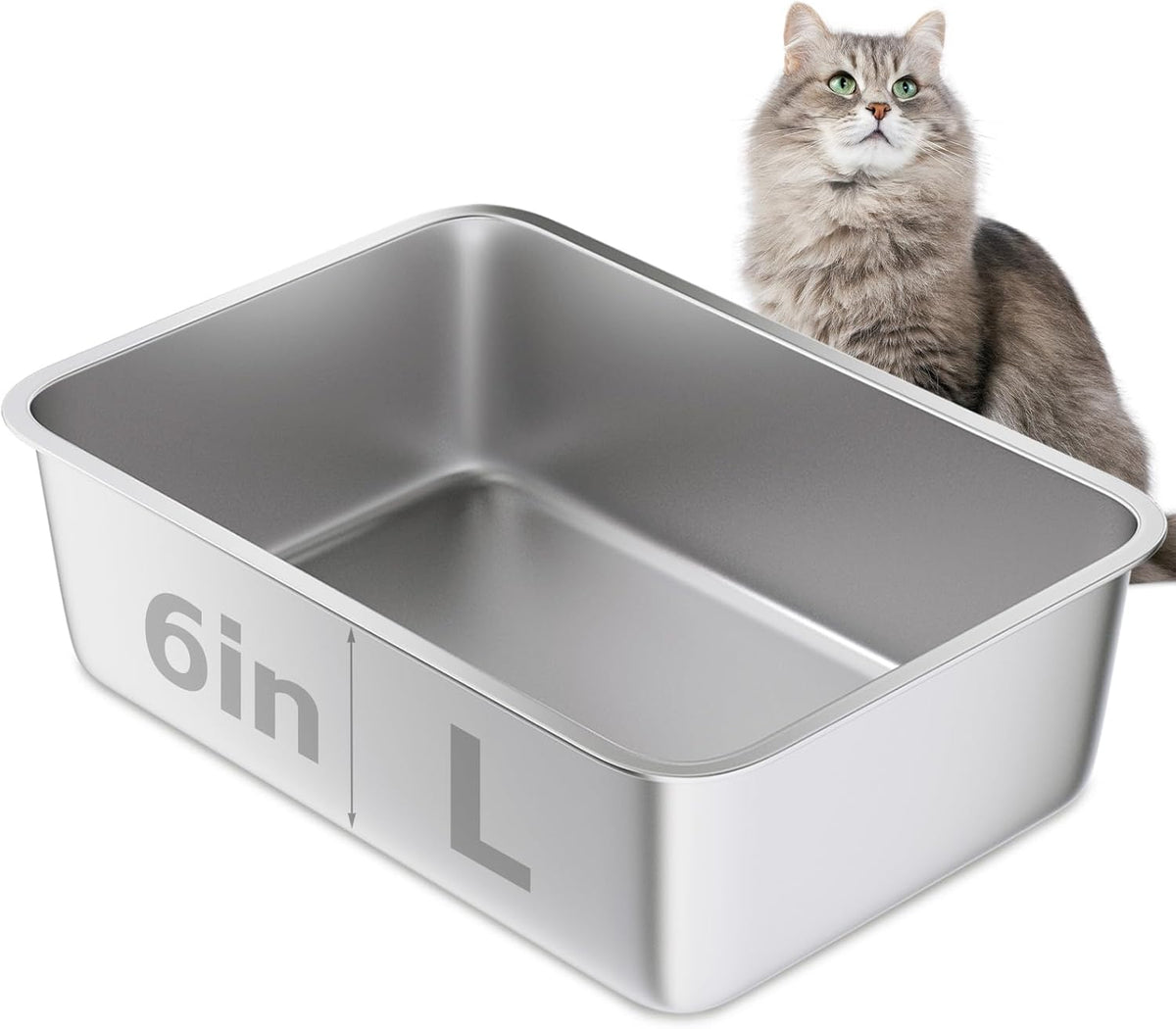 Stainless Steel Litter Box-Metal Litter Box Large for Cats Easy to Clean,Large Metal Cats Box