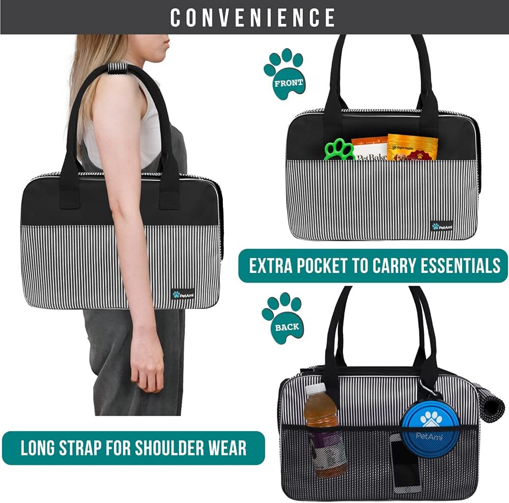 PetAmi Dog Purse Carrier for Small Dogs, Airline Approved Soft Sided Pet Carrier with Pockets