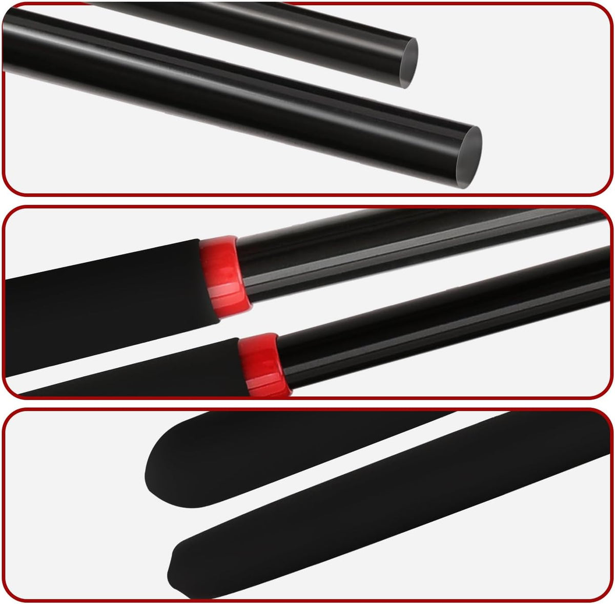 18-inch Horse Riding Crop 2-Piece Set, Black