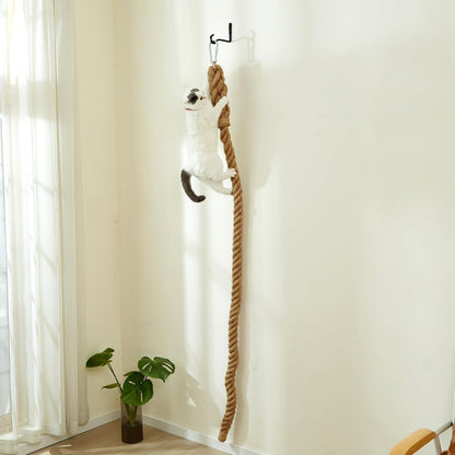 SHENGOCASE 1.9" x 6.56Ft Cat Climbing Jute Rope with Hook, Wall Mounted Furniture for Indoor and