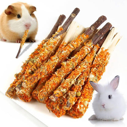 Apple Sticks for Rabbits, Natural Bunny Chew Toys Wood Treats Food for Small Animals,Hamsters
