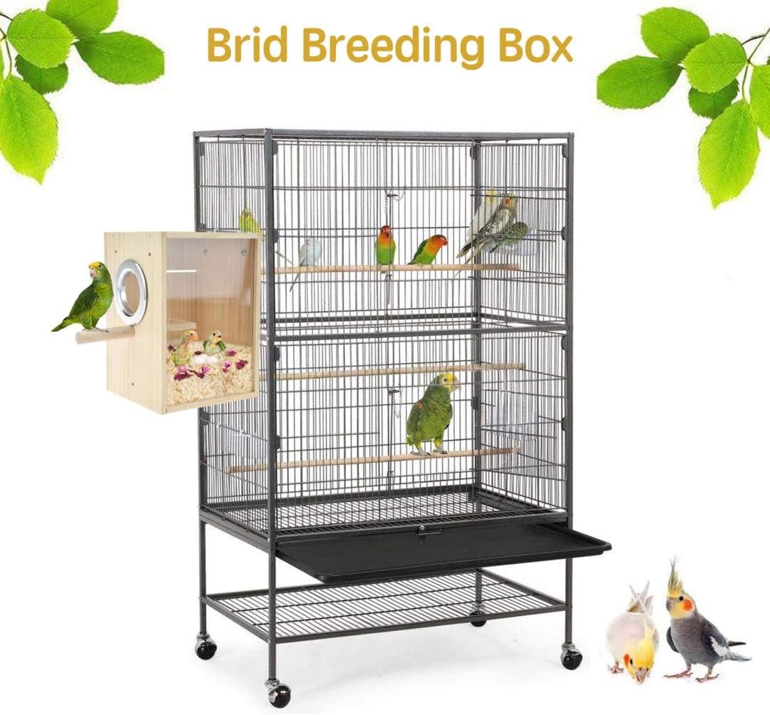 Bird Nest Box Parakeet Breeding Nest Box Bird Nest House Wooden Acrylic Transparent Breeding Box