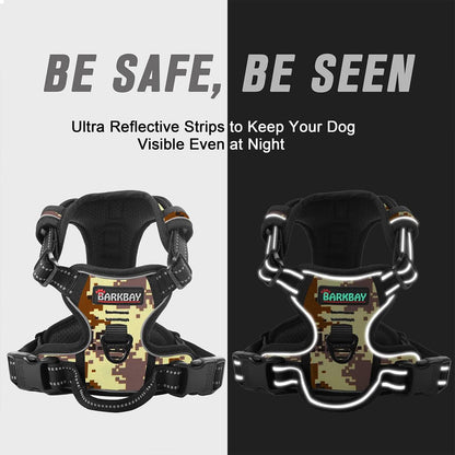BARKBAY No Pull Dog Harness Front Clip Heavy Duty Reflective Easy Control Handle for Large Dog