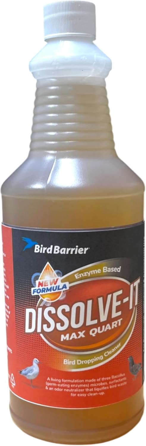 Bird Barrier Dissolve-It Max Enzyme Cleaner - Mix with Water – Bird Dropping Cleaner - Dissolves
