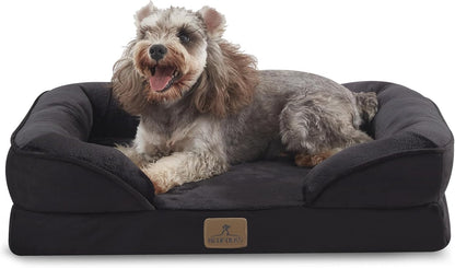Bedfolks Orthopedic Dog Bed, Waterproof Dog Sofa Bed for Small Dogs & Cats, Egg Foam Pet Couch Bed
