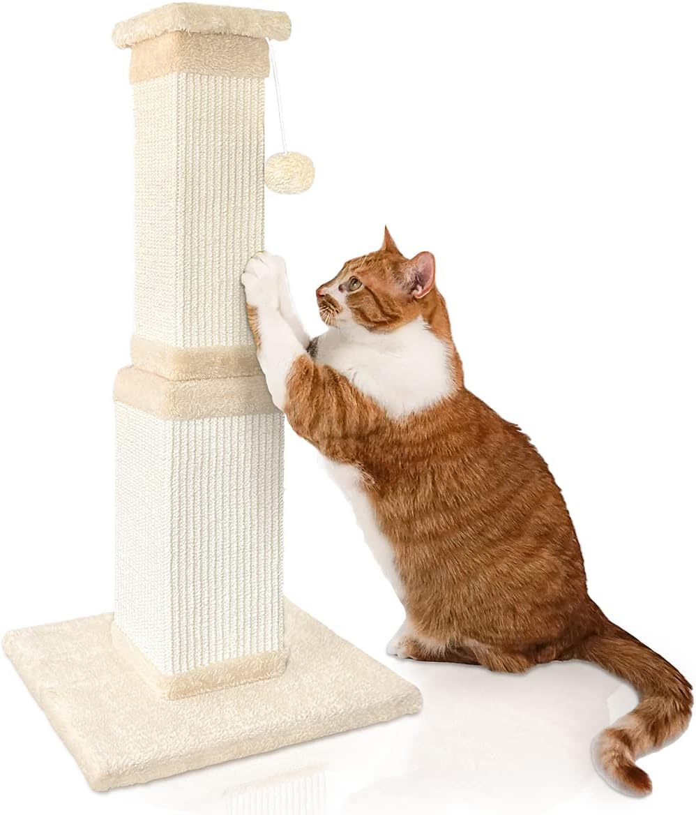 AGYM Cat Scratching Post, 32 Inch Cat Scratching Post for Large Cats, Scratching Posts for Indoor