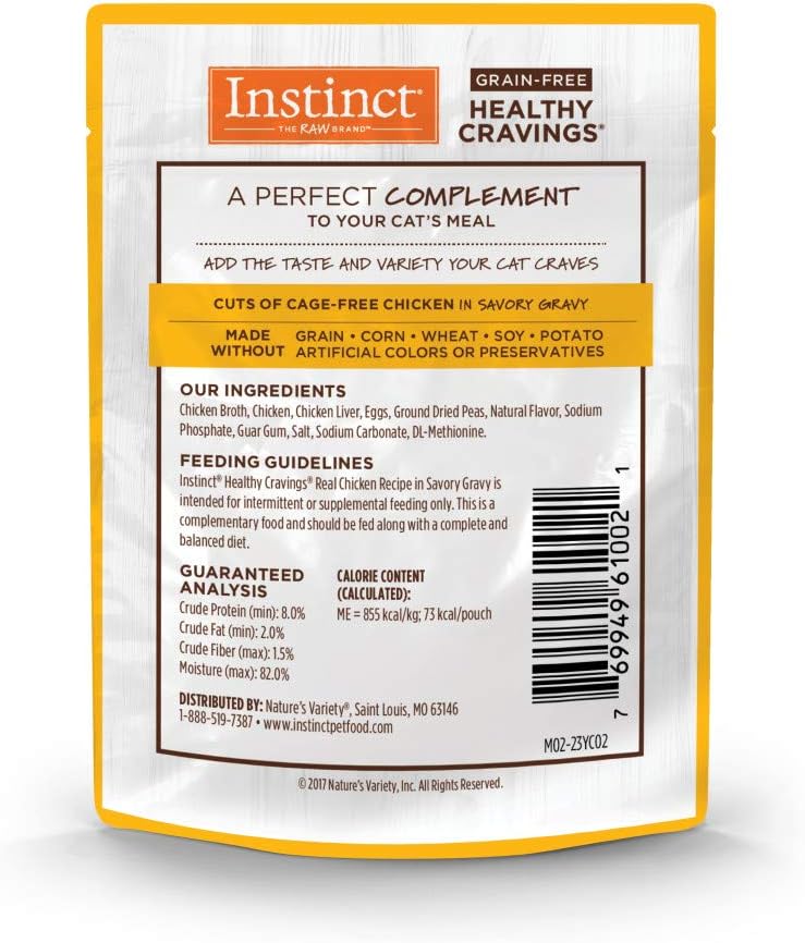 Instinct Healthy Cravings Grain Free Real Chicken Recipe Natural Wet Cat Food Topper by Nature's