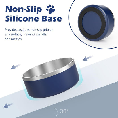 LIANLAI Dog Bowls, Rust-Resistant Stainless Steel Dog Bowls, Spill Proof Double Puppy Dishes for