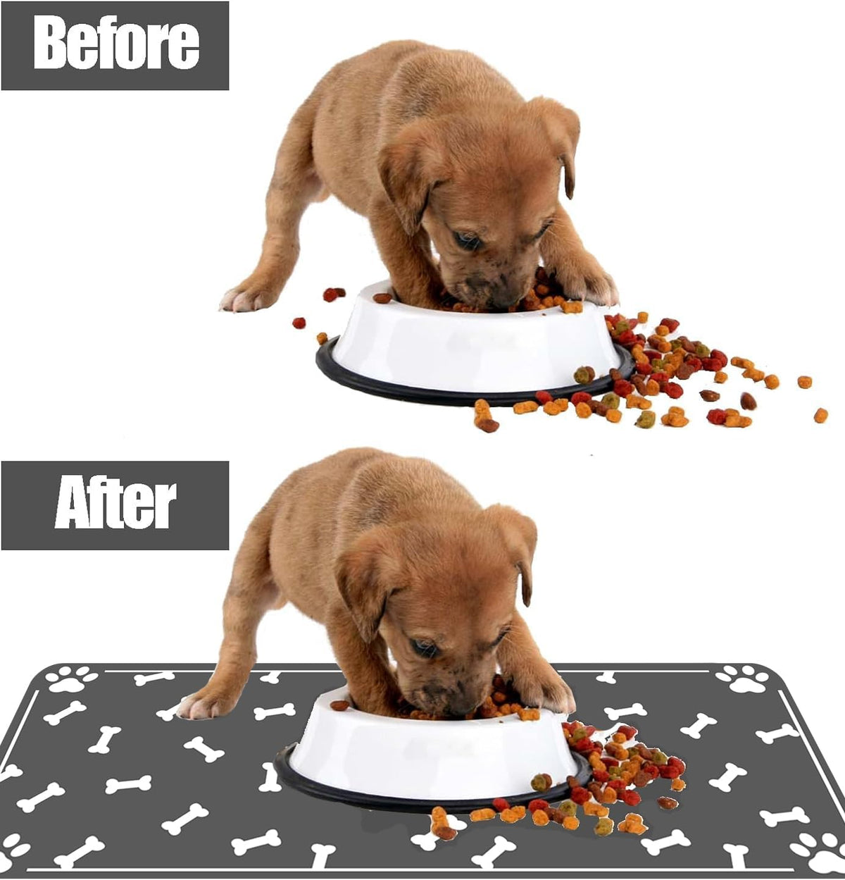 Large Pet Feeding Mat, Absorbent Quick Dry Dog Mat for Food and Water Bowl, Non Skid Cat Bowl Mat
