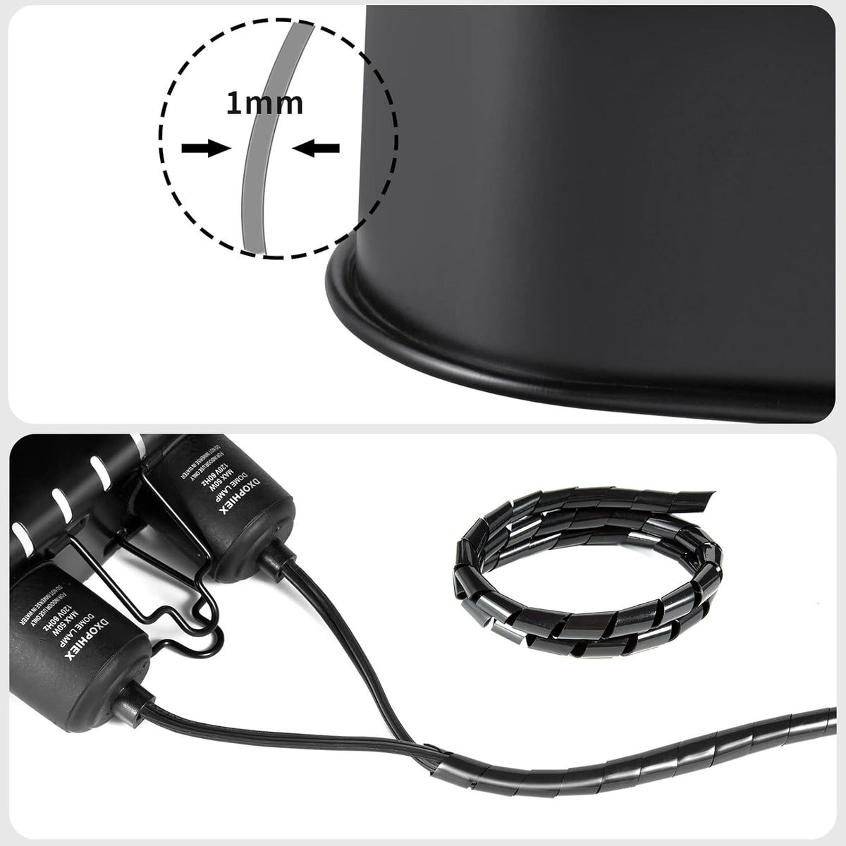 Nano Reptile Heat Lamp Max 40W Dual Reptile Light Fixture with Two Independent Switches, UVB Light
