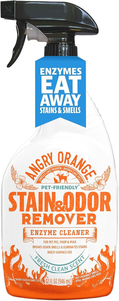 ANGRY ORANGE Cat Urine Odor Eliminator & Stain Remover, Pet-Friendly Deodorizer