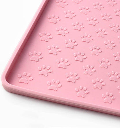 Ptlom Pet Placemat for Dog and Cat, Mat for Prevent Food and Water Overflow, Suitable for Small