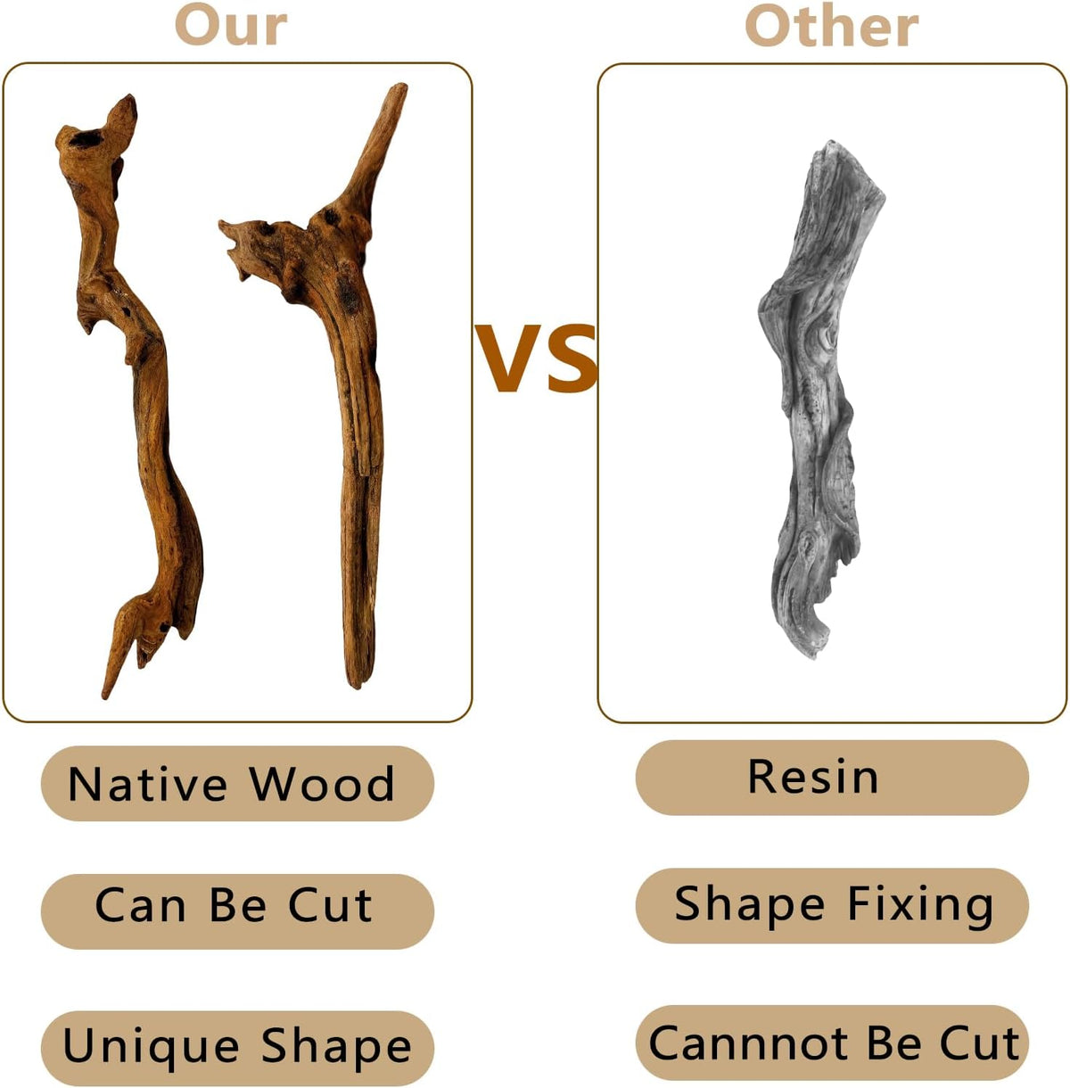 BNOSDM 2PCS Snake Climbing Branches,Reptile Natural Coral Driftwood Branches Decor,Lizard Habitat