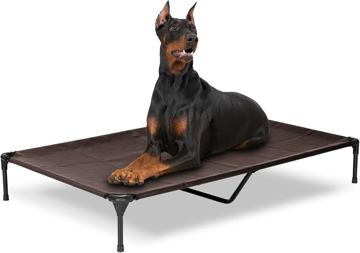 Elevated Dog Bed for Outdoor, XXL Raised Dog Cot Indestructible with Washable Mesh, Cooling Summer
