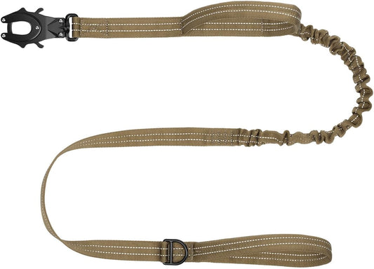 ICEFANG Tactical Dog Leash,K9 Training Walking Bungee Lead with 2 Control Handle,Heavy Duty Quick