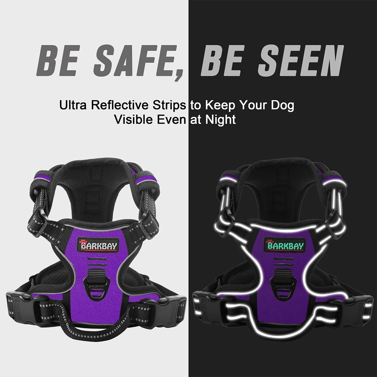 BARKBAY No Pull Dog Harness Front Clip Heavy Duty Reflective Easy Control Handle for Large Dog