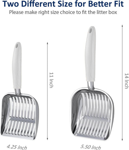 WePet Cat Litter Scoop, Aluminum Alloy Sifter, Kitty Metal Scooper, Deep Shovel, Long Handle, Poop