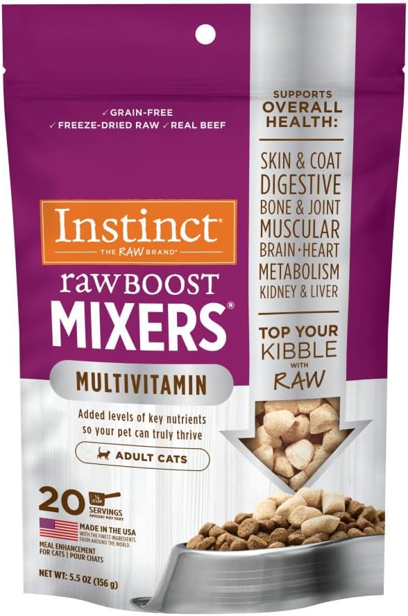 Instinct Raw Boost Mixers, Freeze Dried Cat Food Toppers with Functional Ingredients, Grain Free