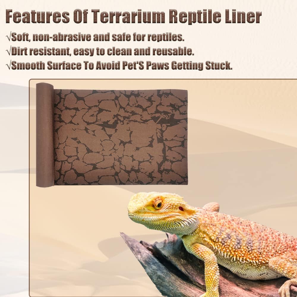 Tfwadmx Reptile Carpet Sand Mat for Bearded Dragon Terrarium Substrate Liner Brown Leopard Gecko