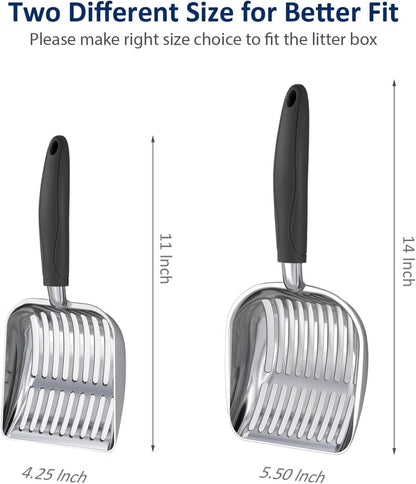 WePet Cat Litter Scoop, Aluminum Alloy Sifter, Kitty Metal Scooper, Deep Shovel, Long Handle, Poop