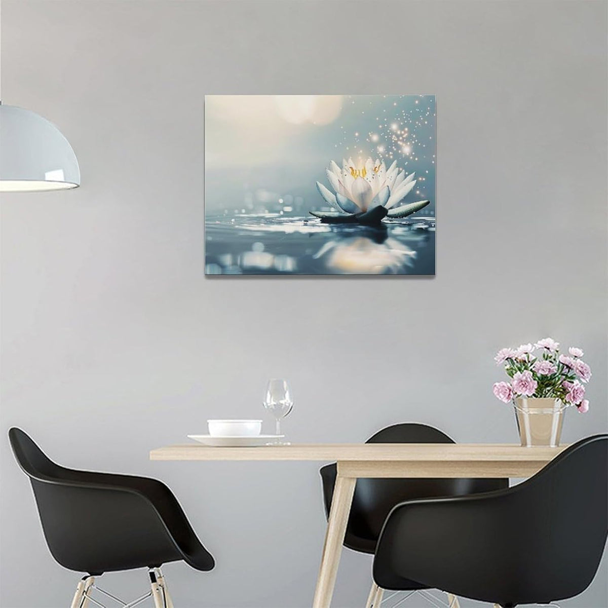 Bathroom Lotus Wall Art Floral Pictures Zen Meditation Wall Decor Yoga Spa Spiritual Canvas Print