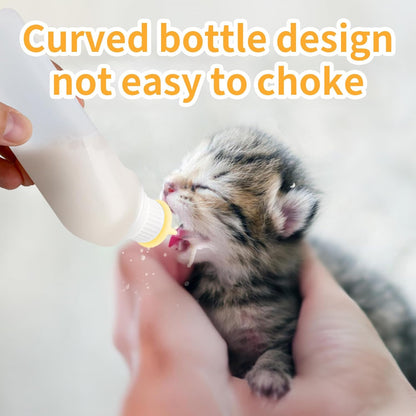 5Pack Kitten Bottle for Nursing Puppy Milk Kitten Bottles Feeding Kit Silicone Nipple for Newborn