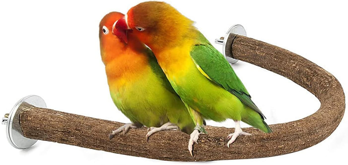 Allazone Bird Natural Wood Stand Perch Swing U Shape Natural Parrot Perch Bird Stand Pole for