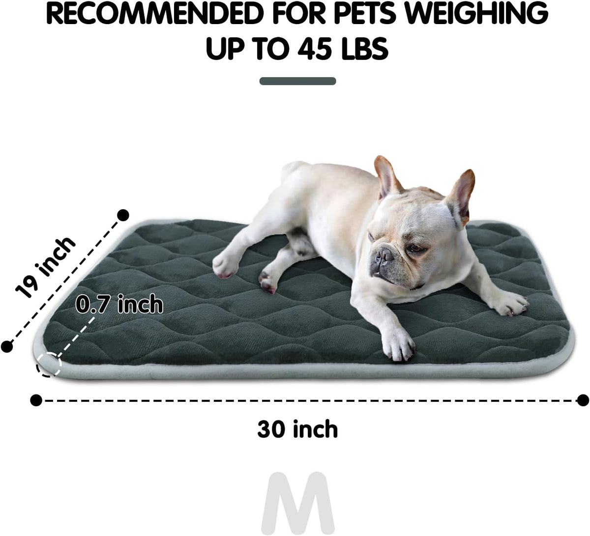furrybaby Dog Bed Mat Flat Crate Mat with Anti-Slip Bottom Machine Washable Pet Kennel Pad for Dog
