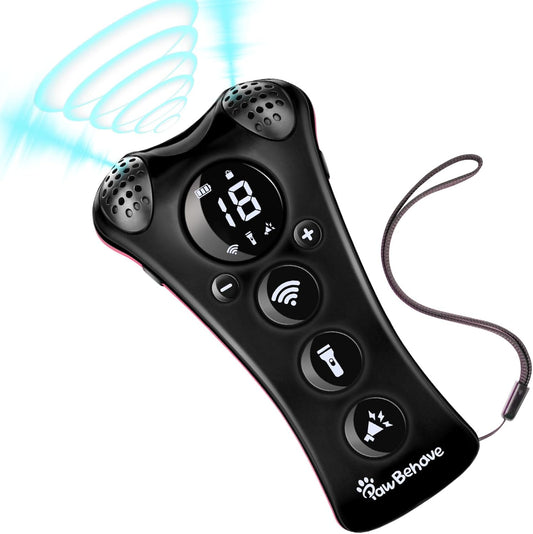 Ultrasonic Dog Bark Deterrent Device –10-Level Adjustable Anti Barking Trainer with Flashlight