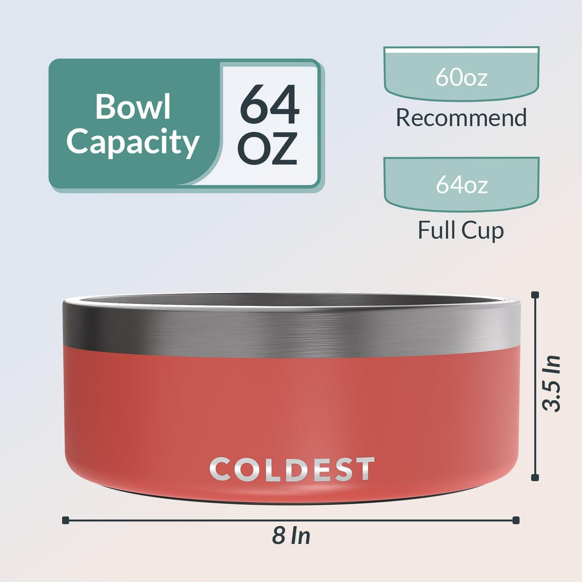 Coldest Dog Bowl - Anti Rust Metal, Non Slip, 3 Layers Insulated Stainless Steel Dog Bowls - Spill