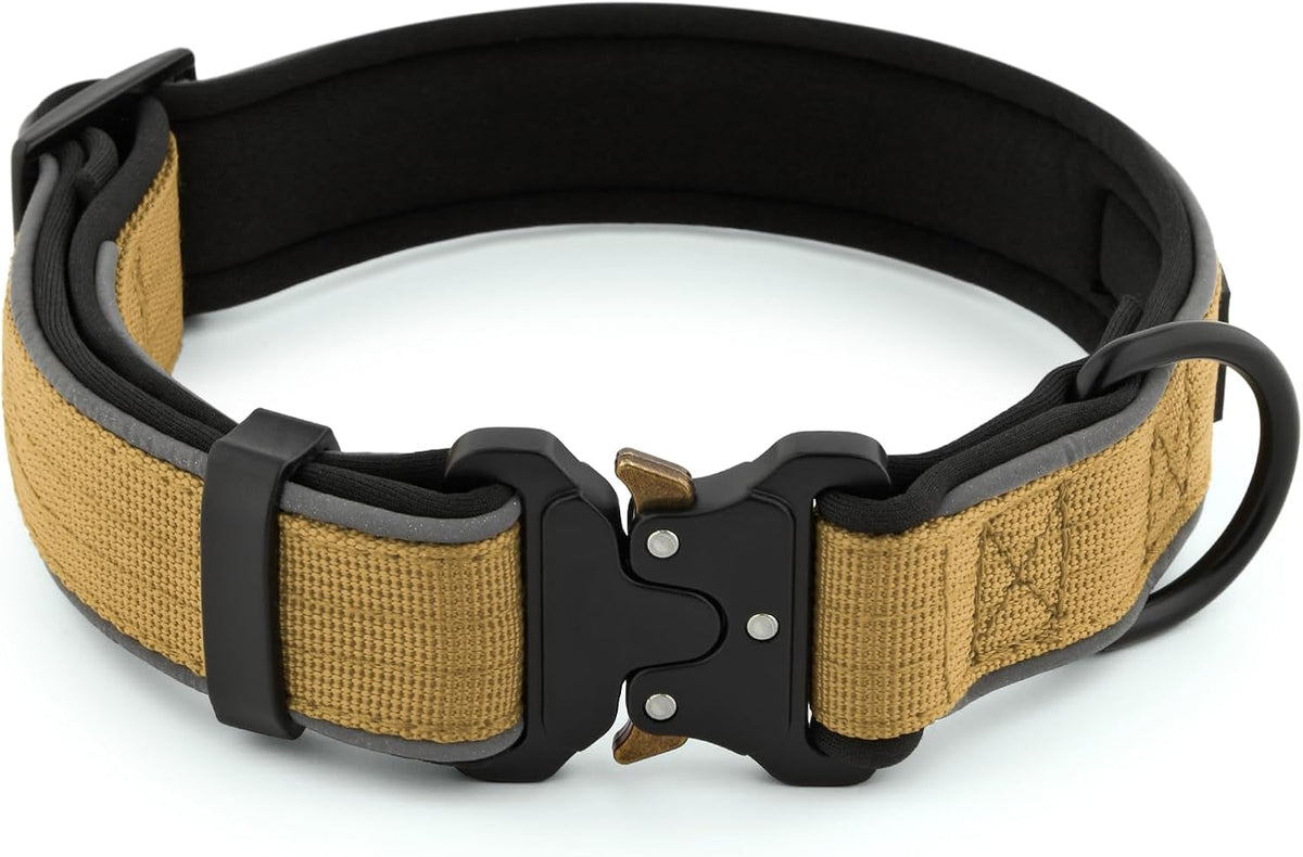 Plutus Pet Tactical Dog Collar, Reflective, Adjustable Heavy Duty Dog Collar, Soft Padded and