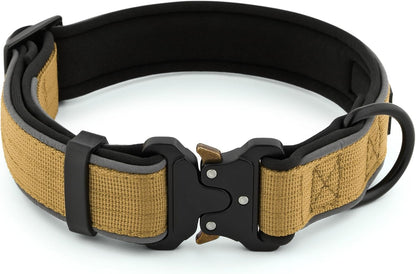 Plutus Pet Tactical Dog Collar, Reflective, Adjustable Heavy Duty Dog Collar, Soft Padded and