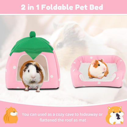 BWOGUE Guinea Pig House Bed Cozy Hamster Cave Large Hideout for Dwarf Rabbits Hedgehog Bearded