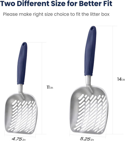 WePet Cat Litter Scoop, Aluminum Alloy Sifter, Kitty Metal Scooper, Deep Shovel with Diagonal