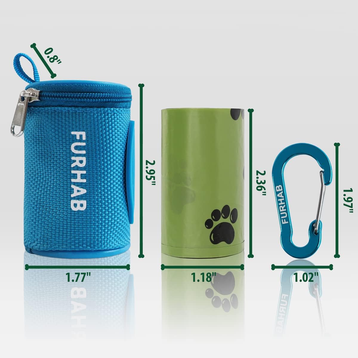 Dog Poop Bag Holder for Leash Doggie Waste Bag Dispenser Soft Fabric Puppy Potty Carrier Small