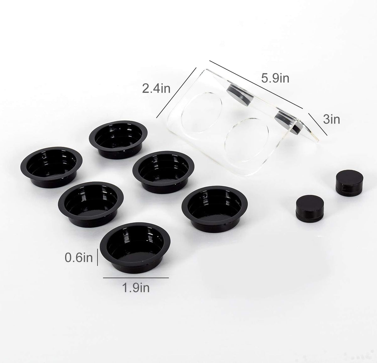WACOOL Magnetic Reptile Ledge, Acrylic Gecko Feeding Ledge with 6PCS Cups, Reptile Food Water