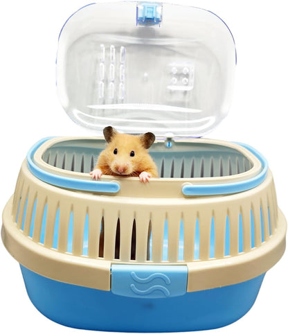 Hamster Carrier Guinea Pig Carrier 13 X 11 X 8 In Portable Hamster Travel Cage with Ventilation