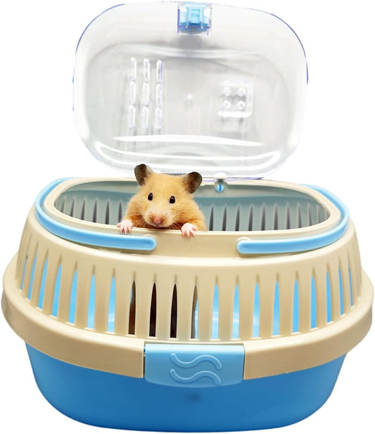 Hamster Carrier Guinea Pig Carrier 13 X 11 X 8 In Portable Hamster Travel Cage with Ventilation