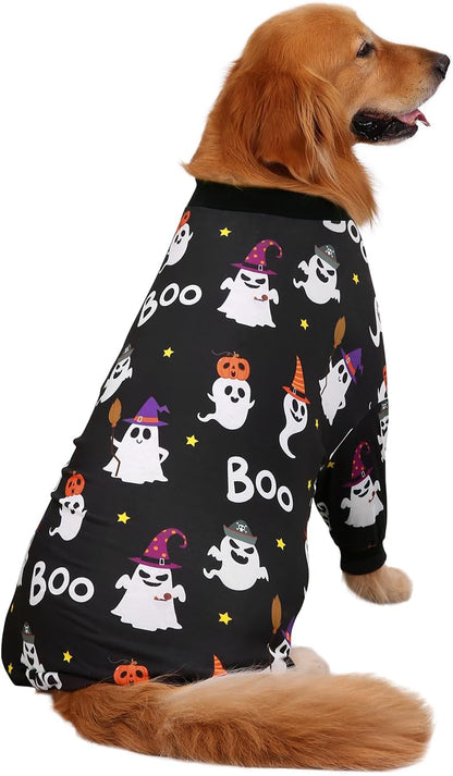 HDE Dog Pajamas One Piece Jammies Jumpsuit Pet Clothes Outfit Stretchy Lightweight Comfy Shirt Pjs