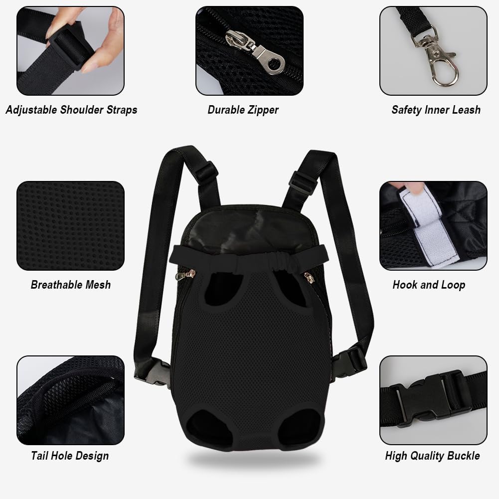 FEimaX Dog Carrier Backpack Pet Legs Out Front Cat Travel Bag, Adjustable Puppy Backpacks Carriers
