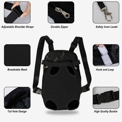 FEimaX Dog Carrier Backpack Pet Legs Out Front Cat Travel Bag, Adjustable Puppy Backpacks Carriers