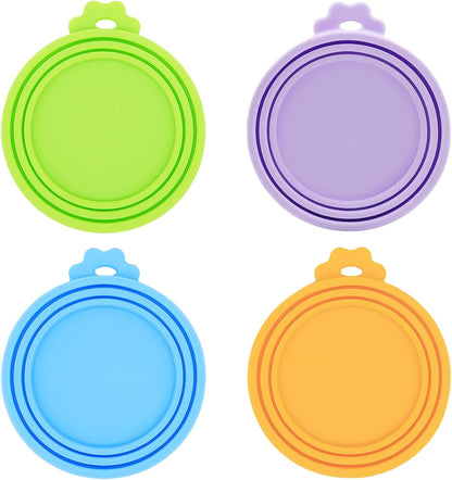 Food Can Covers/4 Pack/Universal BPA Free Silicone Dog Cat Food Can Lids for Dog and Cat Food/Fits