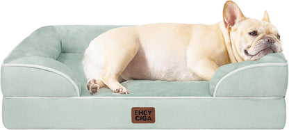 EHEYCIGA Orthopedic Dog Bed for Medium Dogs, Waterproof Memory Foam, Sage Green, 30"L x 20"W x