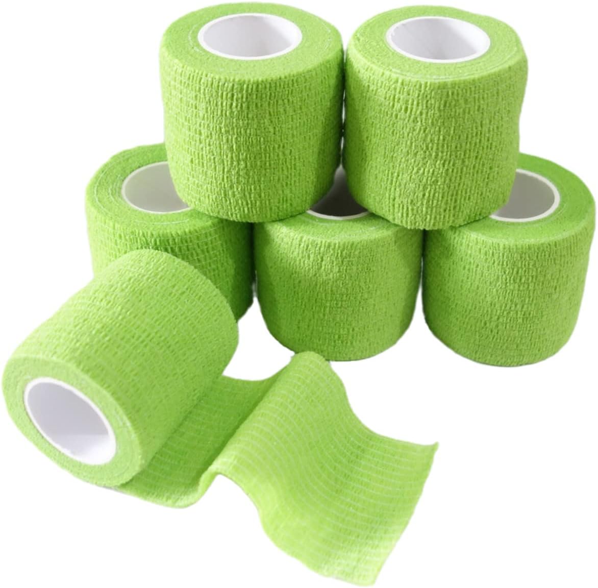 6 Pack 2" x 5 Yards Self Adhesive Bandage Wrap Breathable Cohesive Vet Wrap for Pets, Elastic