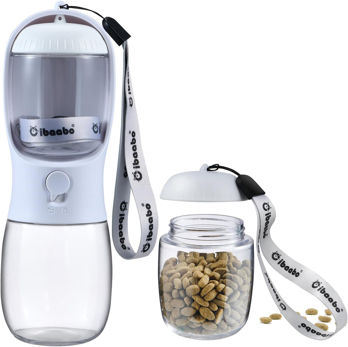 Dog Water Bottle with Food Container, Travel Puppy Water Bowl, Portable Pet Dispenser, Dog Stuff