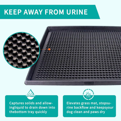 Dog Grass Pad with Tray 30"X20" - Portable Artificial Turf Potty Training Pee Mat for Large or