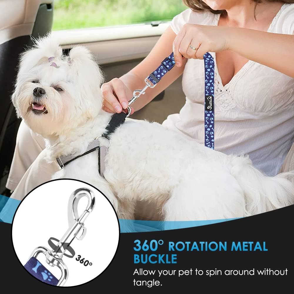 SlowTon Dog Seat Belt for Car, 2 Pack Dog Car Harness Seatbelt Adjustable with Elastic Bungee
